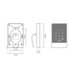 LOCKY Clavier de contrôle d'accès tactile connecté -7c avec boitier métal à code, badge et bluetooth
