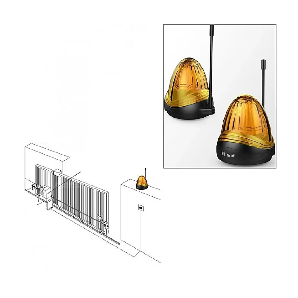Hiland Motorisation De Portail-Clignotant d'automatisme de portail ou garage avec antenne