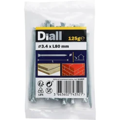Diall Clous de maçon en acier galvanisé 3,4x80 - 125g
