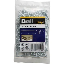 Diall Clou À Tête Ronde-Clous à tête bombée en acier zingués 1,8x30 - 125g