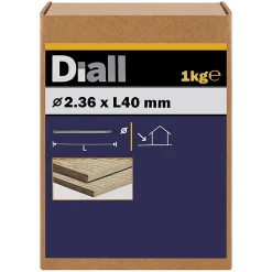 Homme Diall Clou À Tête D'Homme-Clous à tête d'homme ronde en acier galvanisés 2,36x40 - 1kg