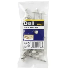 Diall Clous UPVC en acier inoxydable A4 3,35x65 - 125g