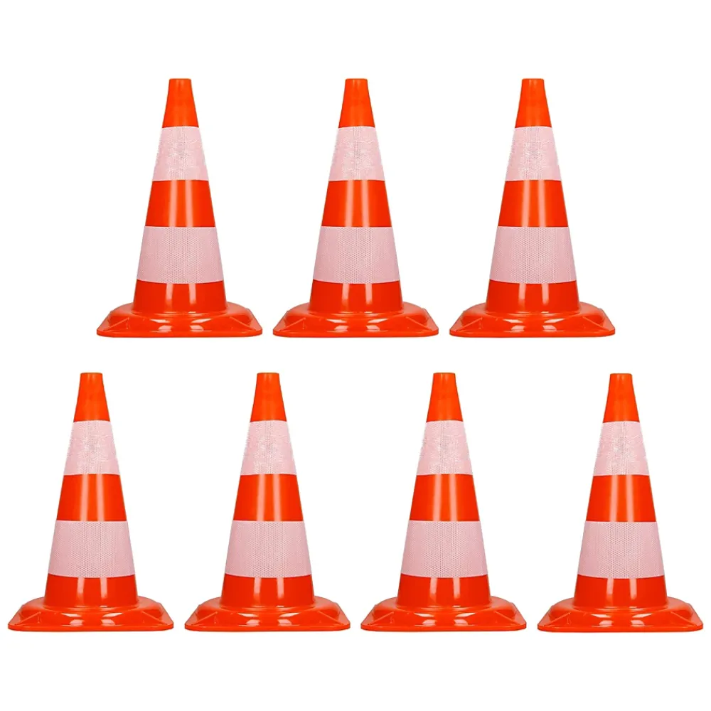 ECD Germany Panneau De Signalisation-Cône de signalisation routière cône de chantier orange blanc 47 cm 7 pièces