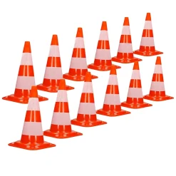 ECD Germany Panneau De Signalisation-Cône de signalisation routière cône de chantier orange blanc 47 cm 12 pièces