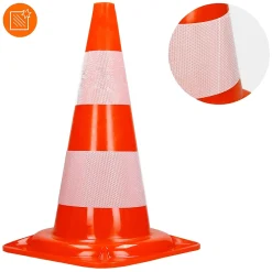 ECD Germany Cône de signalisation routière cône de chantier orange blanc 47 cm 1 pièce