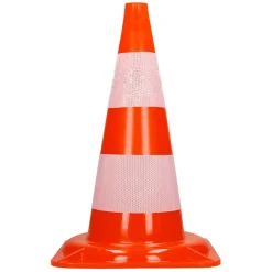 ECD Germany Cônes de signalisation routière cône de chantier orange blanc 47 cm 5 pièces