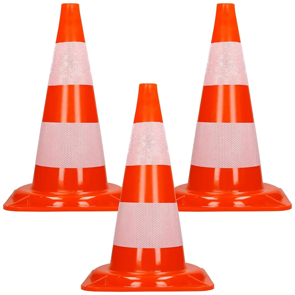 ECD Germany Panneau De Signalisation-Cônes de signalisation routière cône de chantier orange blanc 47 cm 3 pièces
