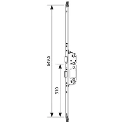 Ferco Coffre de serrure principal SECURY X 35/92 têtière 16mm longueur 649,5mm cote D 310mm - - 6-39046-16-0-1