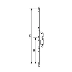Ferco Coffre de serrure principal SECURY X 35/92 têtière 16mm longueur 649,5mm cote D 310mm - - 6-39046-16-0-1