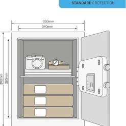 Yale Coffre-Fort-Coffre-fort electronique YEC/390/DB2 40L silver metal