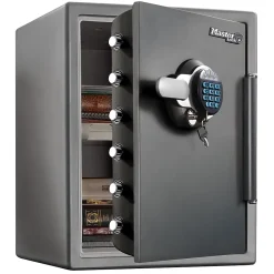 Master Lock Coffre-fort Ignifuge et Etanche XXL 56,6 Litres Combinaison Electronique et A Clé - LTW205GYC