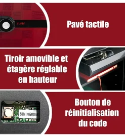 Autres Coffre-Fort-Coffre fort ignifuge 40L Anti feu 1H Electronique a code fixation sol FS-FM40 Reskal Couleur - Rouge