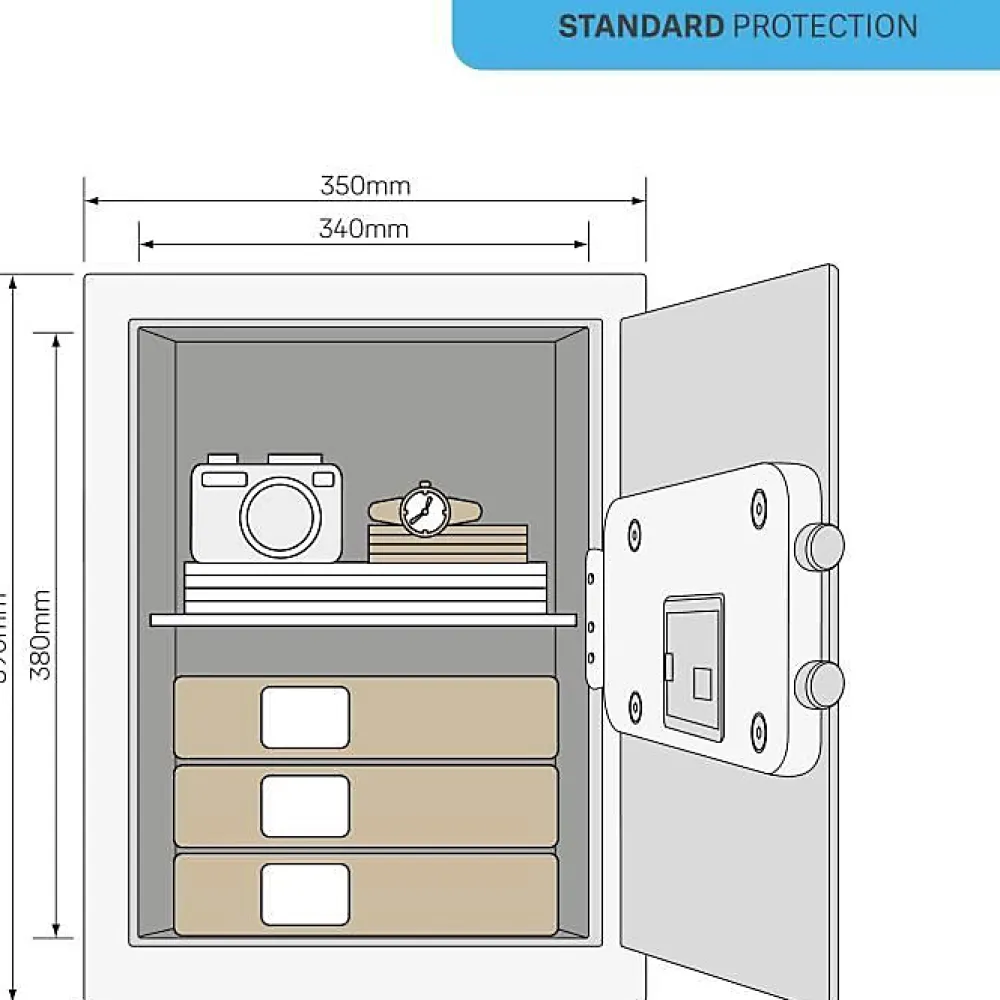 Yale Coffre-fort Électronique - - YSV/390/DB2 - Large 40L - 39x35x36cm