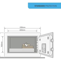 Yale Coffre-fort Électronique - - YSV/170/DB2 - Compact 3.8L - 170x230x170mm