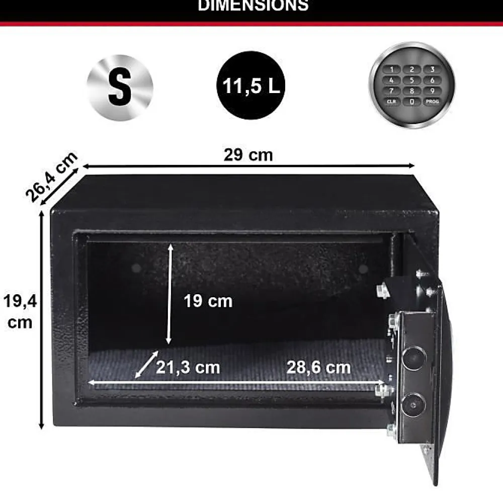 Master Lock Coffre-Fort-Coffre-fort X041ML 11L - Serrure Electronique - Idéal pour Bijoux, Papiers d'Identite