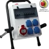 Carré Rouge Tableau Électrique Pré-Équipé-Coffret De Chantier 5 Prises 63a 400v Sur Pied
