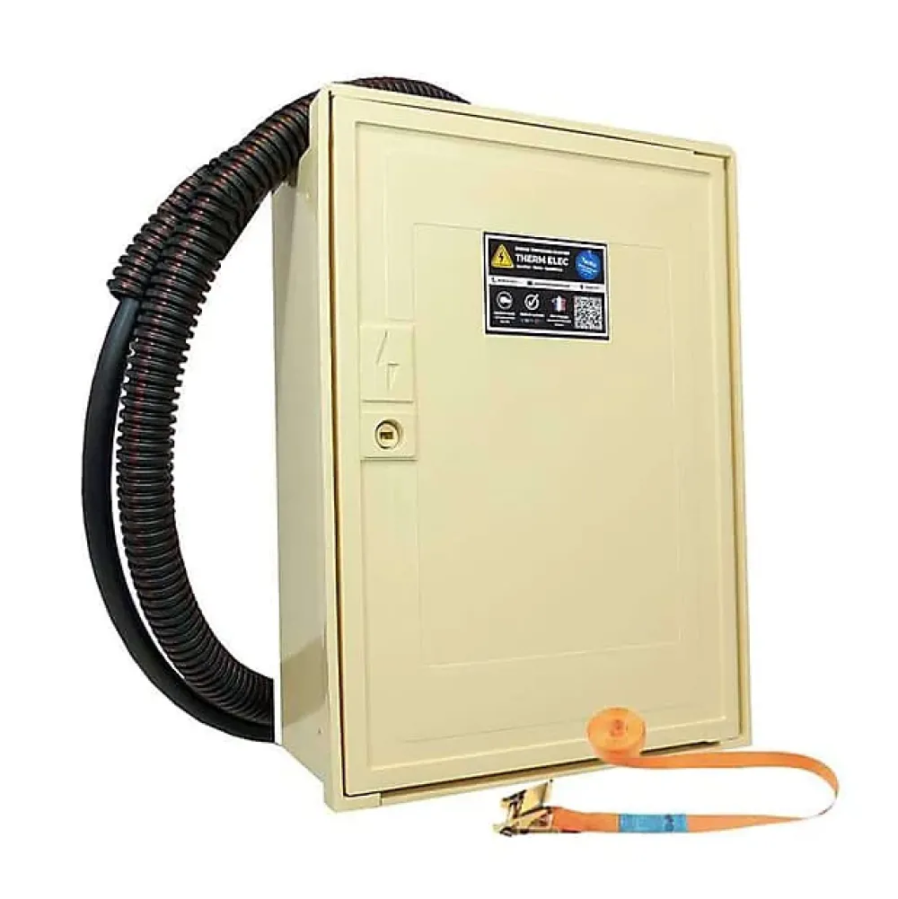 Tecko Tableau Électrique Pré-Équipé-Coffret de chantier triphasé 6/18 kW - pack complet raccordement AIR 15 mètres conforme ENEDIS pour branchement provisoire