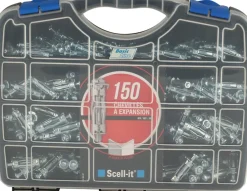 Scell-It Coffret de 150 chevilles à expansion + vis pré-montées , pour plaques de plâtre