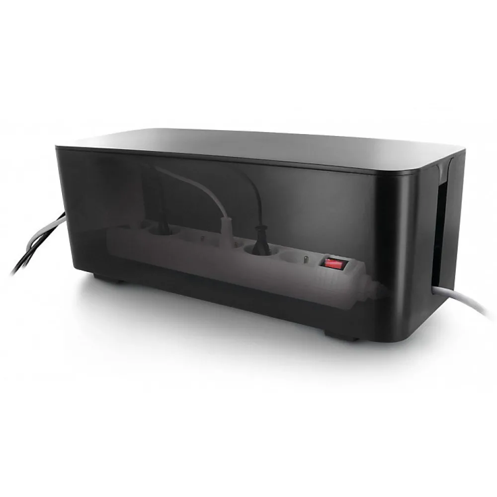 Lifebox Range-Fil Et Cache-Fil|Range-Fil Et Cache-Fil-Coffret de rangement câbles et multiprises grande taille noir