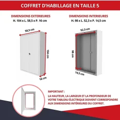 Atole Coffret d'habillage en acier avec clé pour tableaux électriques double - H 54 x L 58,5 x P 16 cm - Réf. RCH2T516GSS