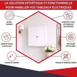 Atole Coffret d'habillage en acier avec clé pour tableaux électriques double - H 54 x L 58,5 x P 16 cm - Réf. RCH2T216GSS