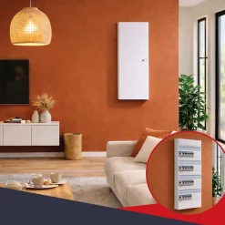 Atole Coffret d'habillage 13 modules en acier blanc avec serrure à clef - H 920 x L 340 x P 140 mm - Réf. RCH400GSS