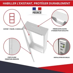 Atole Coffret d'habillage 18 modules en acier blanc pour tableaux éléctriques - H 1170 x L 450 x P 140 mm - Réf. RCHM186