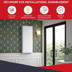 Atole Coffret d'habillage 18 modules en acier blanc pour tableaux éléctriques - H 1170 x L 450 x P 140 mm - Réf. RCHM186
