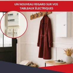 Atole Porte Et Cache Tableau Électrique-Coffret d'habillage 13 modules en acier blanc avec serrure à clef - H 790 x L 340 x P 140 mm - Réf. RCH300GSS