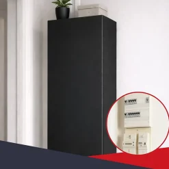Atole Coffret d'habillage 13 modules en acier noir pour tableaux éléctriques - H 670 x L 340 x P 140 mm - Réf. RCH200NR