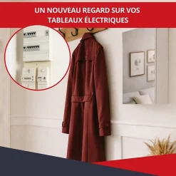 Atole Coffret d'habillage 13 modules en acier blanc avec porte miroir - H 79 x L 34 x P 14,5 cm - Réf. RCH300MIR