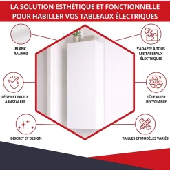 Atole Coffret d'habillage 13 modules en acier blanc pour tableaux éléctriques - H 1170 x L 340 x P 140 mm - Réf. RCH600