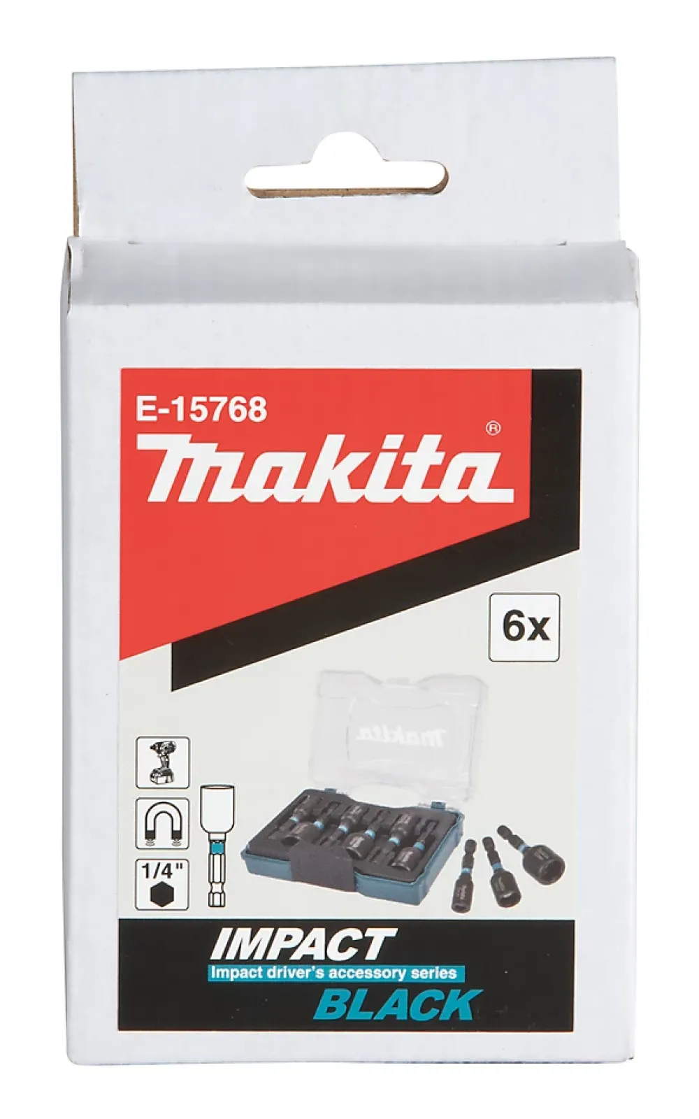 Makita Douille Électrique-Coffret 6 douilles à queue Impact E-15768 BLACK