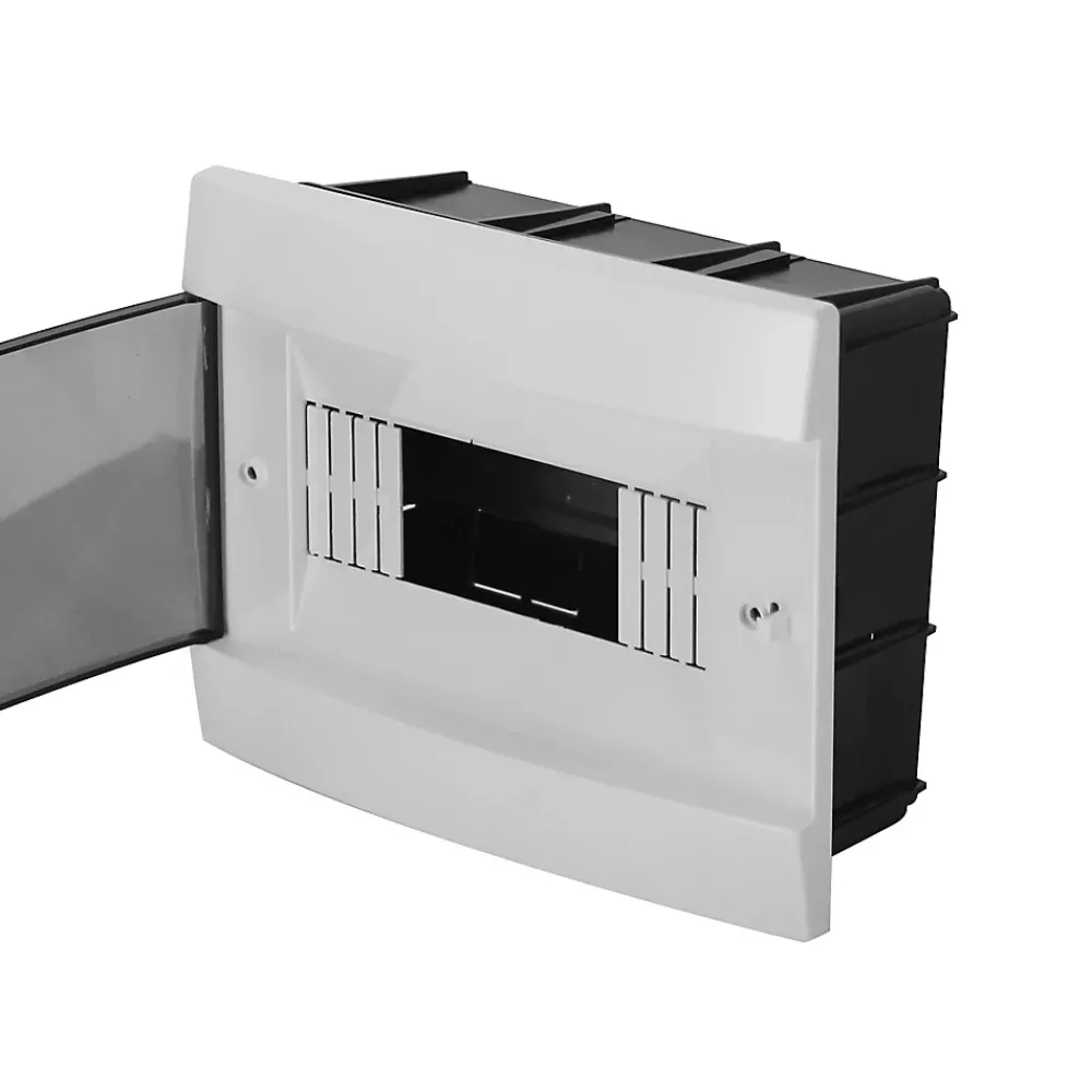 Horoz Electric Coffret électrique encastré 8 modules Tableau électrique nu blanc fumé, 215,5 x 173,5 x 104,5 mm, HOROZ