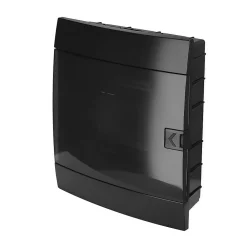 Horoz Electric Tableau Électrique Nu-Coffret électrique encastré 24 modules Tableau électrique nu noir fumé, 286 x 340,5 x 112,5 mm, HOROZ