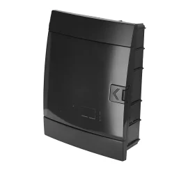 Horoz Electric Coffret électrique encastré 16 modules Tableau électrique nu noir fumé, 215 x 290,5 x 110 mm, HOROZ