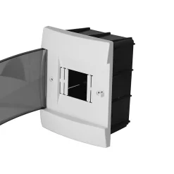 Horoz Electric Coffret électrique encastré 4 modules Tableau électrique nu blanc fumé, 140 x 173 x 104 mm, HOROZ