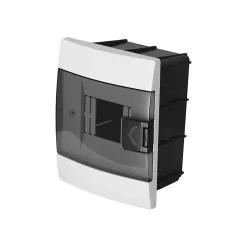 Horoz Electric Coffret électrique encastré 4 modules Tableau électrique nu blanc fumé, 140 x 173 x 104 mm, HOROZ
