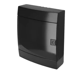 Horoz Electric Coffret électrique en saillie 24 modules Tableau électrique nu noir fumé, 286 x 340,5 x 112,5 mm, HOROZ