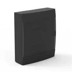 Horoz Electric Coffret électrique en saillie 24 modules Tableau électrique nu noir fumé, 286 x 340,5 x 112,5 mm, HOROZ