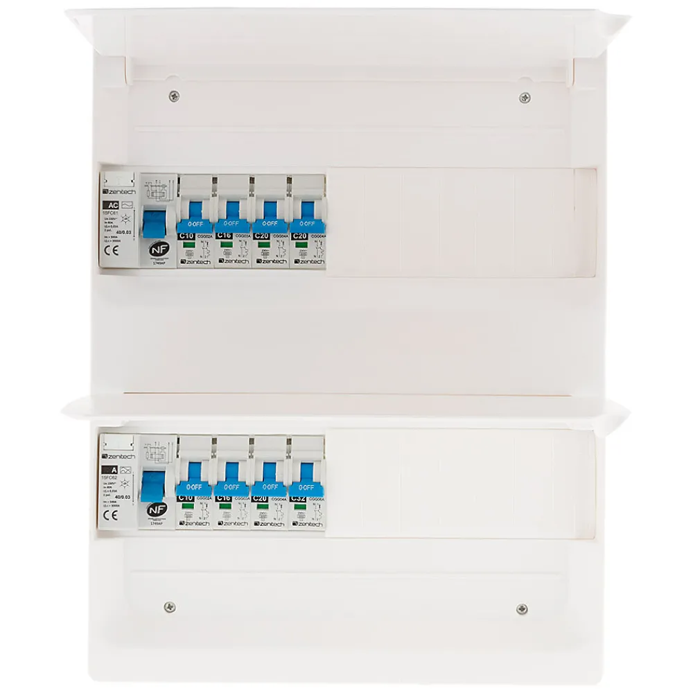 Zenitech Tableau Électrique Pré-Équipé-Coffret électrique 26 modules T1/T2 8 disj