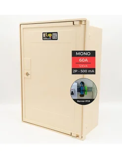 Carré Rouge Tableau Électrique Pré-Équipé-Coffret Mono 12 Kw Avec Bornier Ip2x