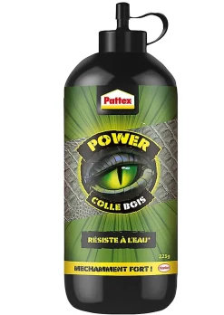 Pattex Colle à bois Power blanc résiste à l'eau 225g