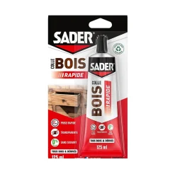 Sader Colle-Colle à bois à prise rapide transparente après séchage tube de 125 ml