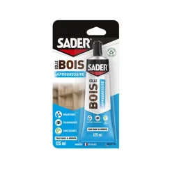 Sader Colle Bois Prise Progressive Transparente Tube 125 ml