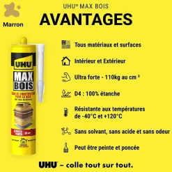 UHU Colle-Colle à bois sans PU , cartouche 380g