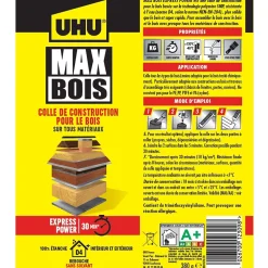 UHU Colle-Colle à bois sans PU , cartouche 380g