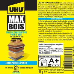 UHU Colle-Colle à bois transparente , tube 85g