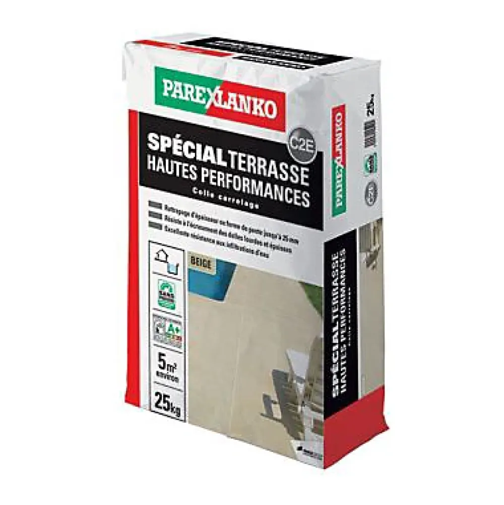 Parexlanko Colle Carrelage-Colle à carrelage beige spéciale terrasse 25 kg