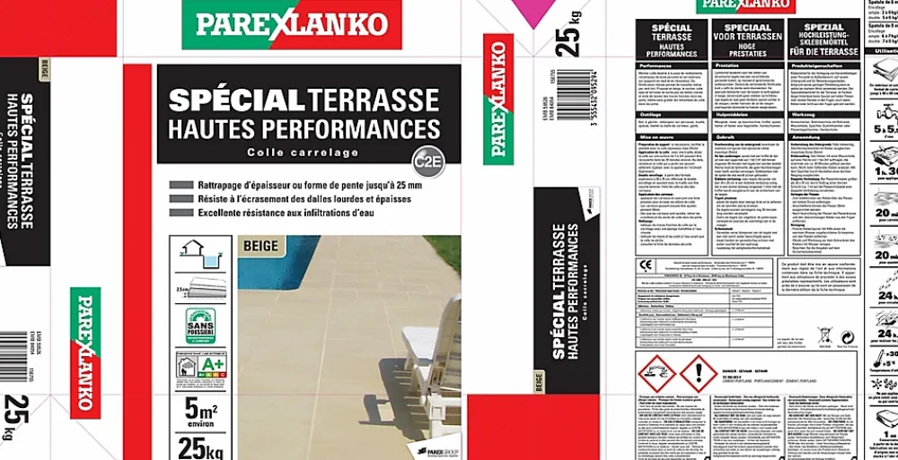 Parexlanko Colle Carrelage-Colle à carrelage beige spéciale terrasse 25 kg